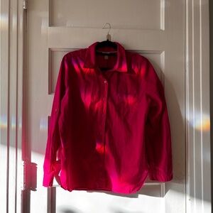 White Stage XL Fuscia Pink Button-Up Shirt Cotton